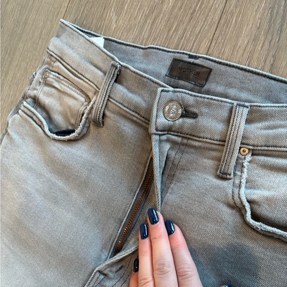 NWT MOTHER denim dodger flood noted wash grey size 24 - Picture 9 of 14